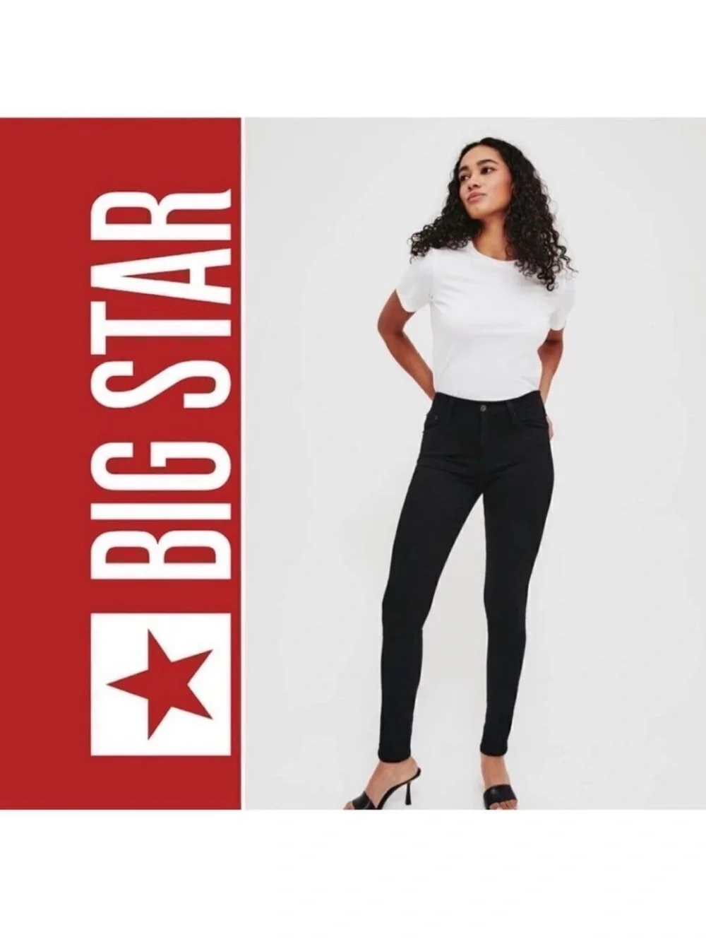 Big Star Black Colette Mid-Rise Skinny Pants for Women